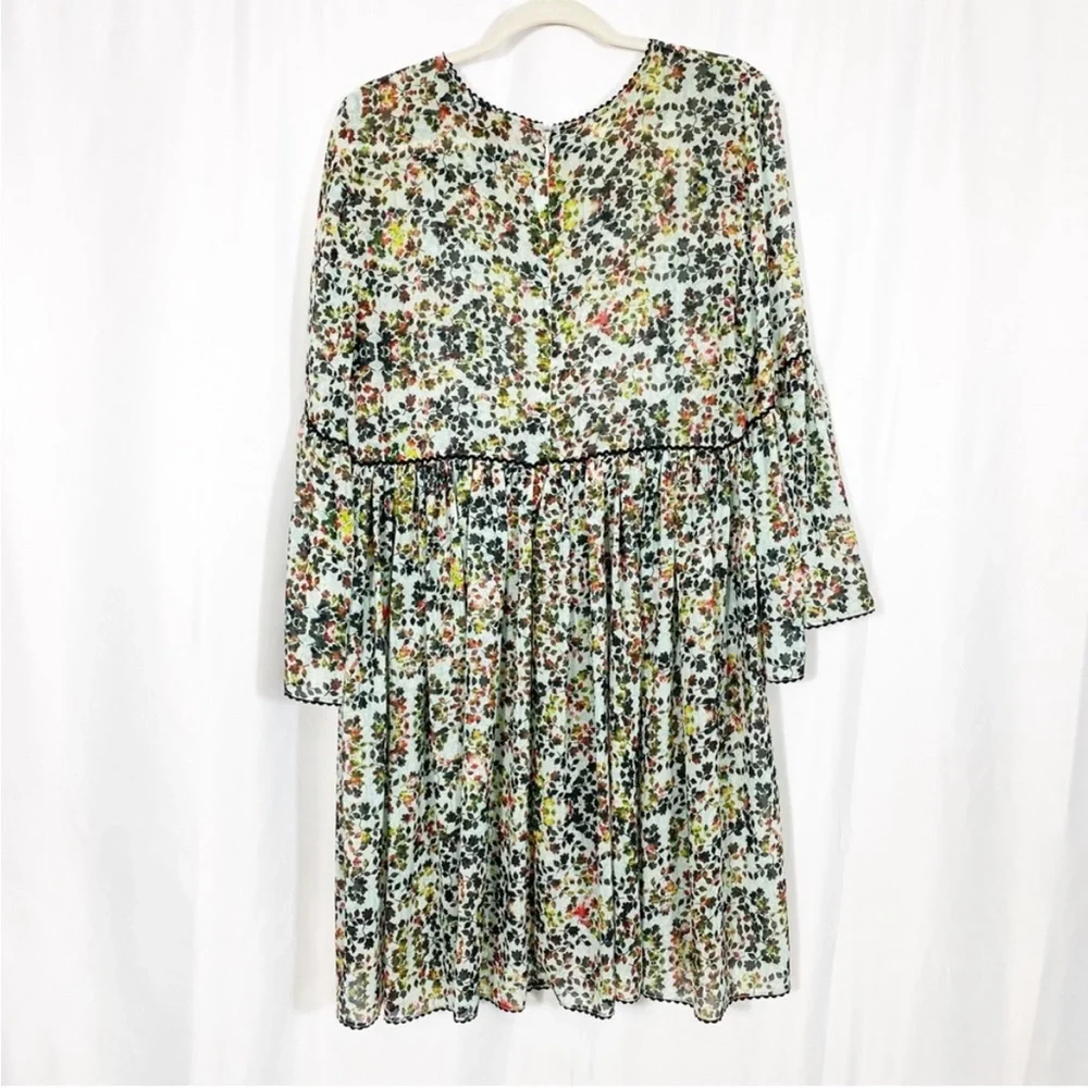 Anthropologie Bhanuni Green Bell Sleeve Sundress With Slip - Picture 4 of 8